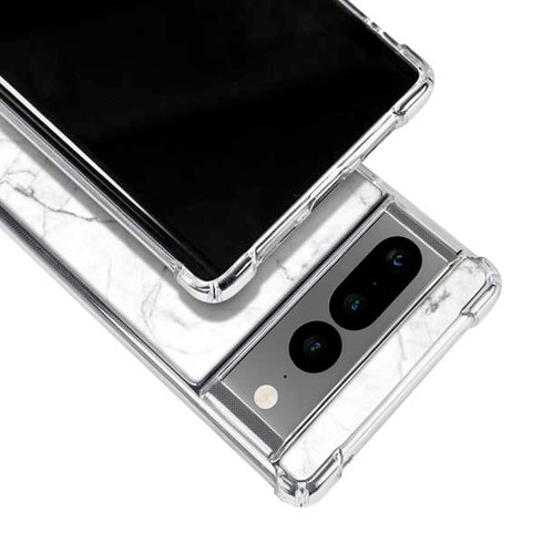 White Marble Google Pixel 7 Pro Clear Case